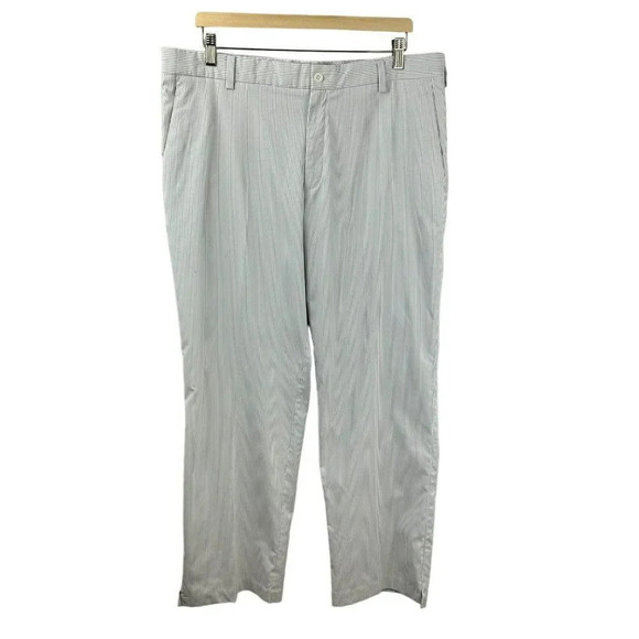 Nike Golf Pants Men Size 36 x 30 Stripe Moisture Wicking Active Sport Gray White - Picture 1 of 8